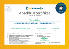 German Child Protection Training Certificate
